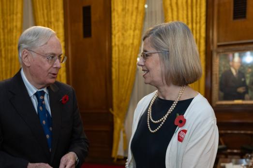The Duke of Gloucester and Claire Walker having a conversation