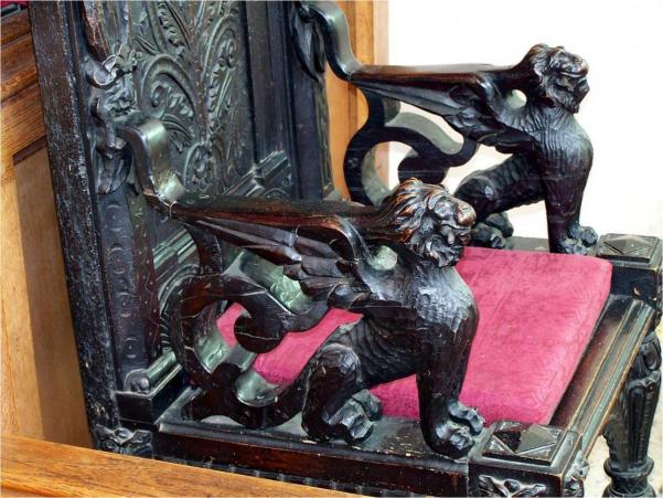 a carved chair