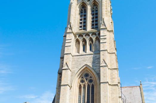 Tower and spire of St Peter, Bournemouth