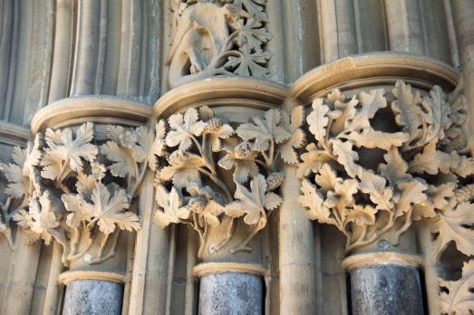 Photo of foliated capitals at Southwell