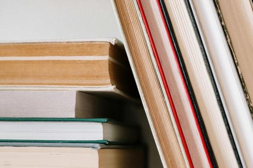An image of some books on a shelf