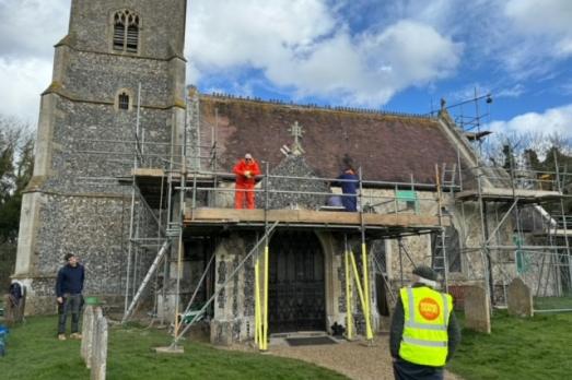 Larling St Ethelbert undergoing building repairs