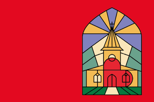 Red background with graphic