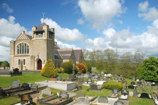 A church next to a graveyard