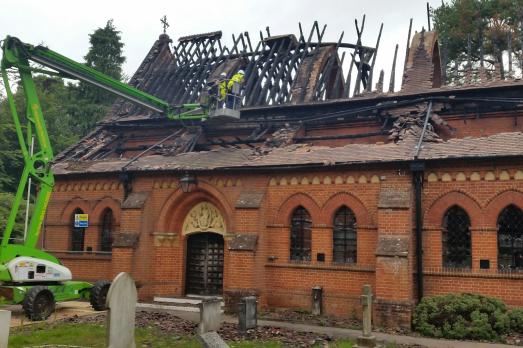 Fleet All Saints repairs its fire damaged roof