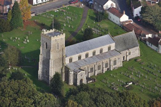 Ludham St Catherine Church pictured from above