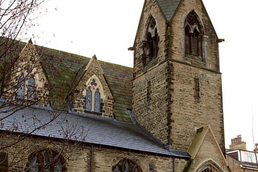 A church with a tower