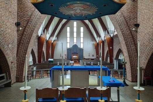 The interior of Fleetwood St Nicholas church; a view from the altar. 