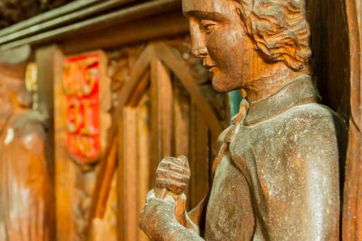 A carved wooden figure
