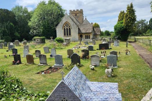 A church in a large churchyard