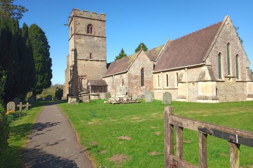 A church in a large churchyard