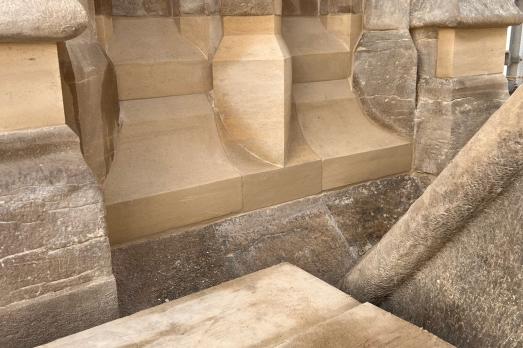 Image of person stone carving