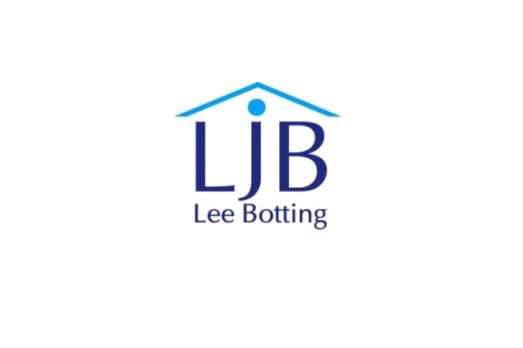 Blue logo and text of company name LjB Lee Botting