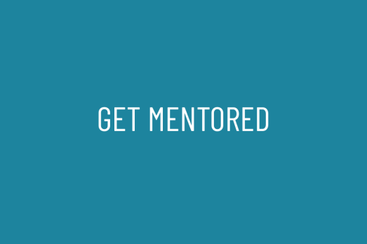 'Get mentored' is written over a teal background