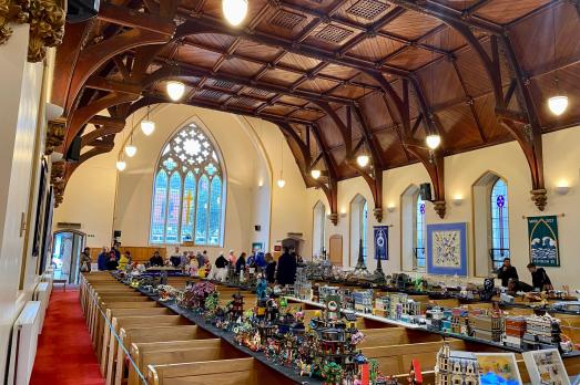 The interior of St John where a Lego event is taking place