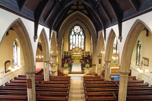 The interior of Christ Church taken from height