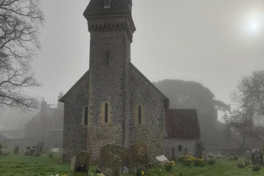 A photo of St Leonard taken on a cloudy day