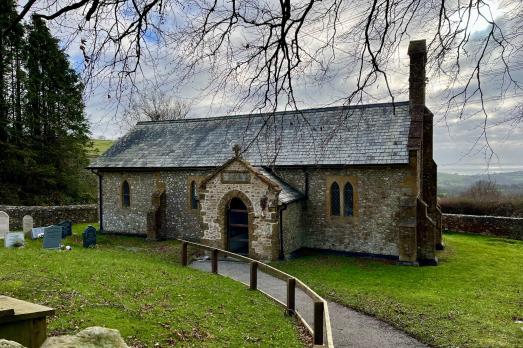A single-cell stone church on an escarpment 