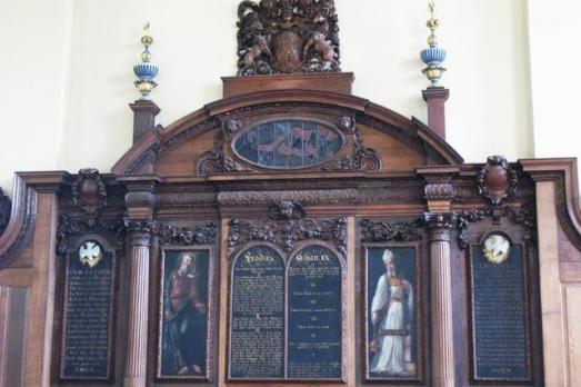 A striking wooden memorial in St Nicholas in Deptford Green