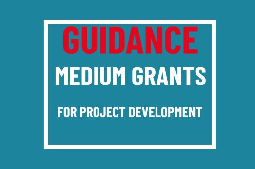A graphic explaining that it is a guidance note for the Medium Grant for project development