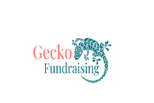 A gecko on top of the words Gecko Fundraising