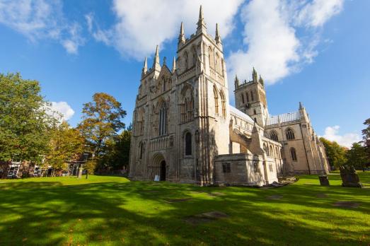 A large beautiful Abbey and former monastery photographed on a bright summer day
