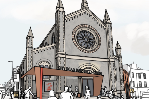 sketch of a church