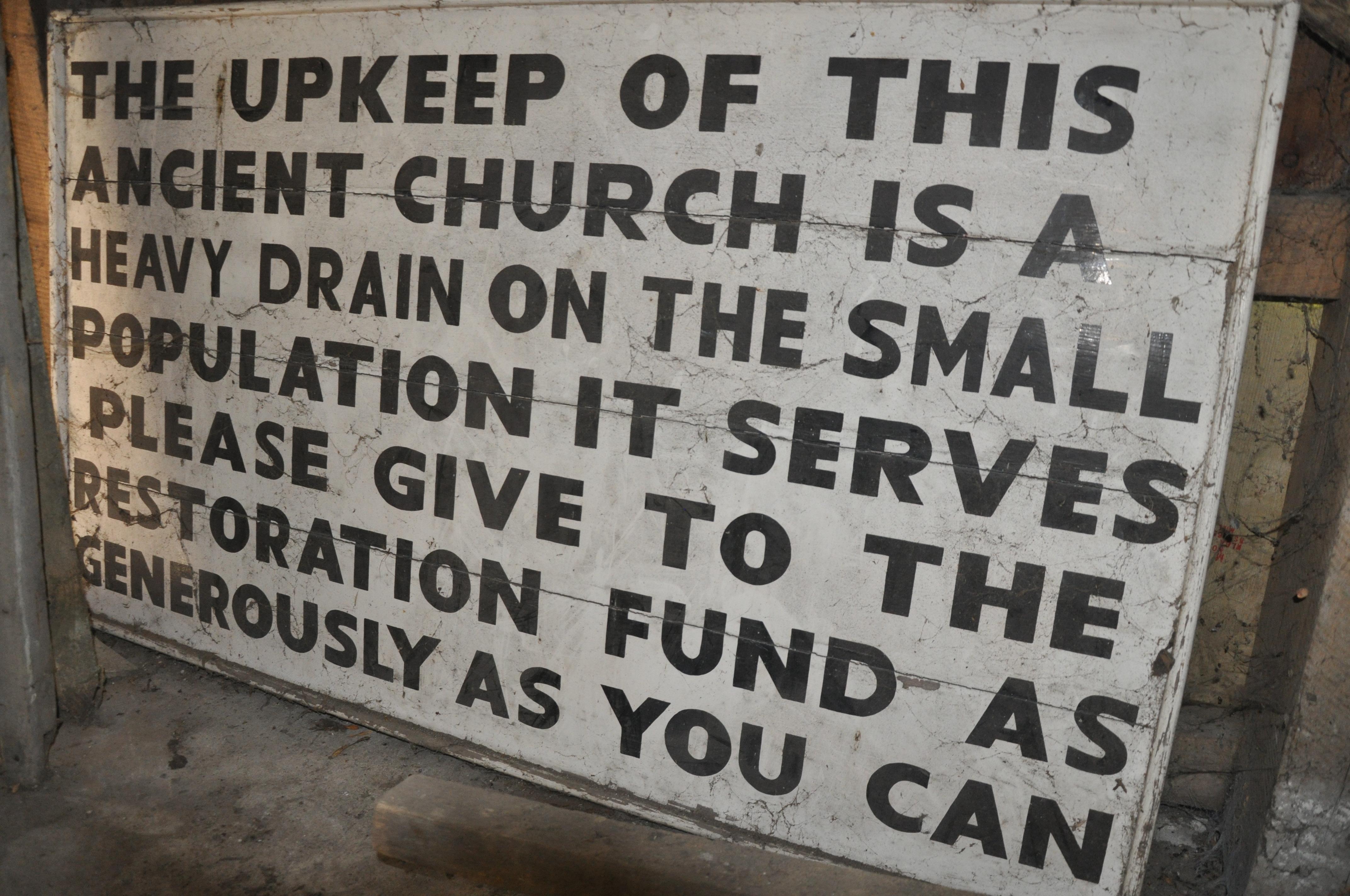 Church fundraising sign 