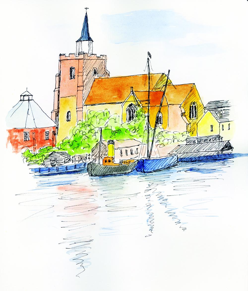 Watercolour of a church