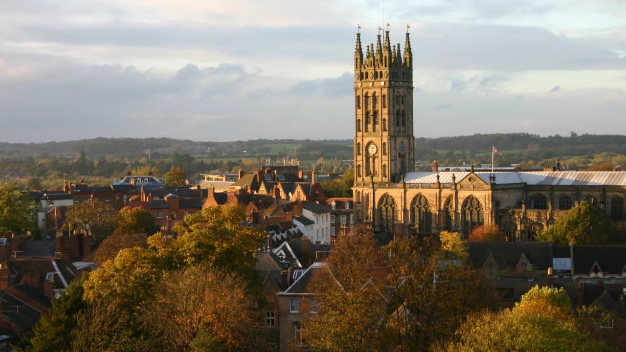 St Mary’s Church in Warwick towers over the rest of the city.