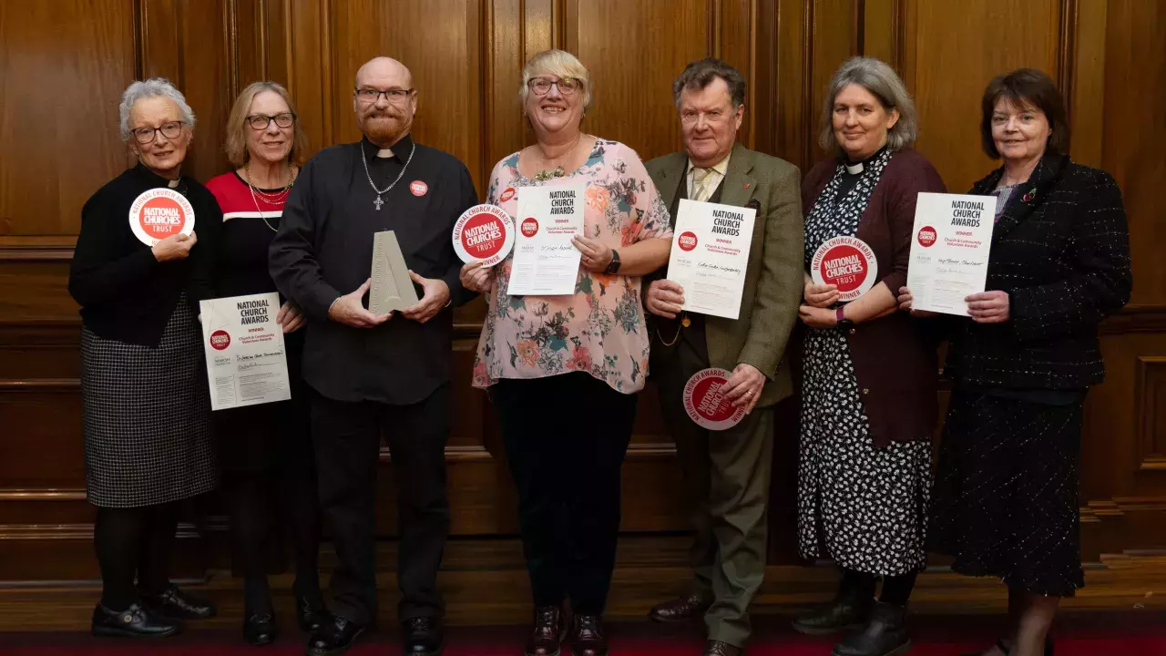 Image shows all volunteer award winners