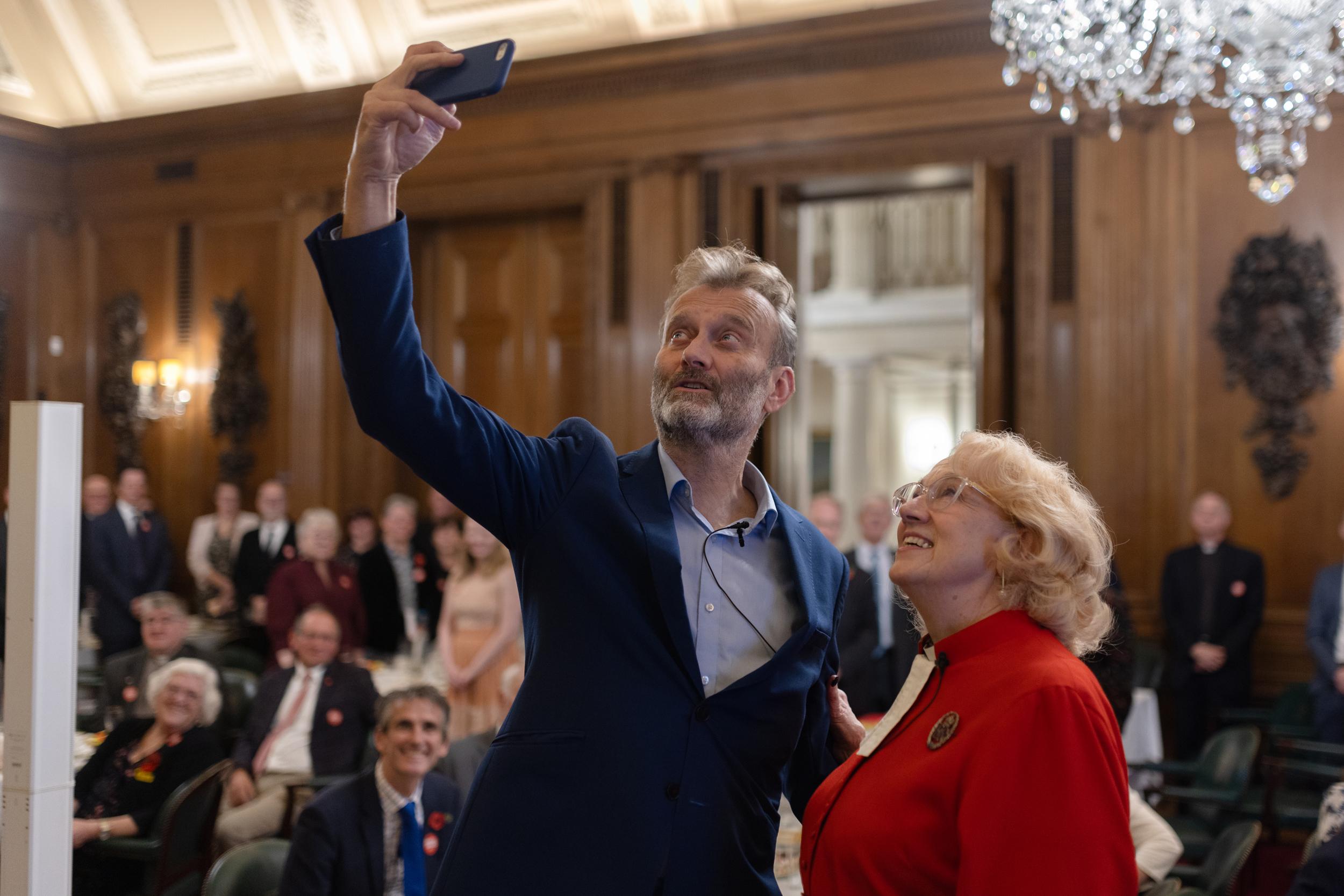 Image shows a selfie being taken at the National Church Awards