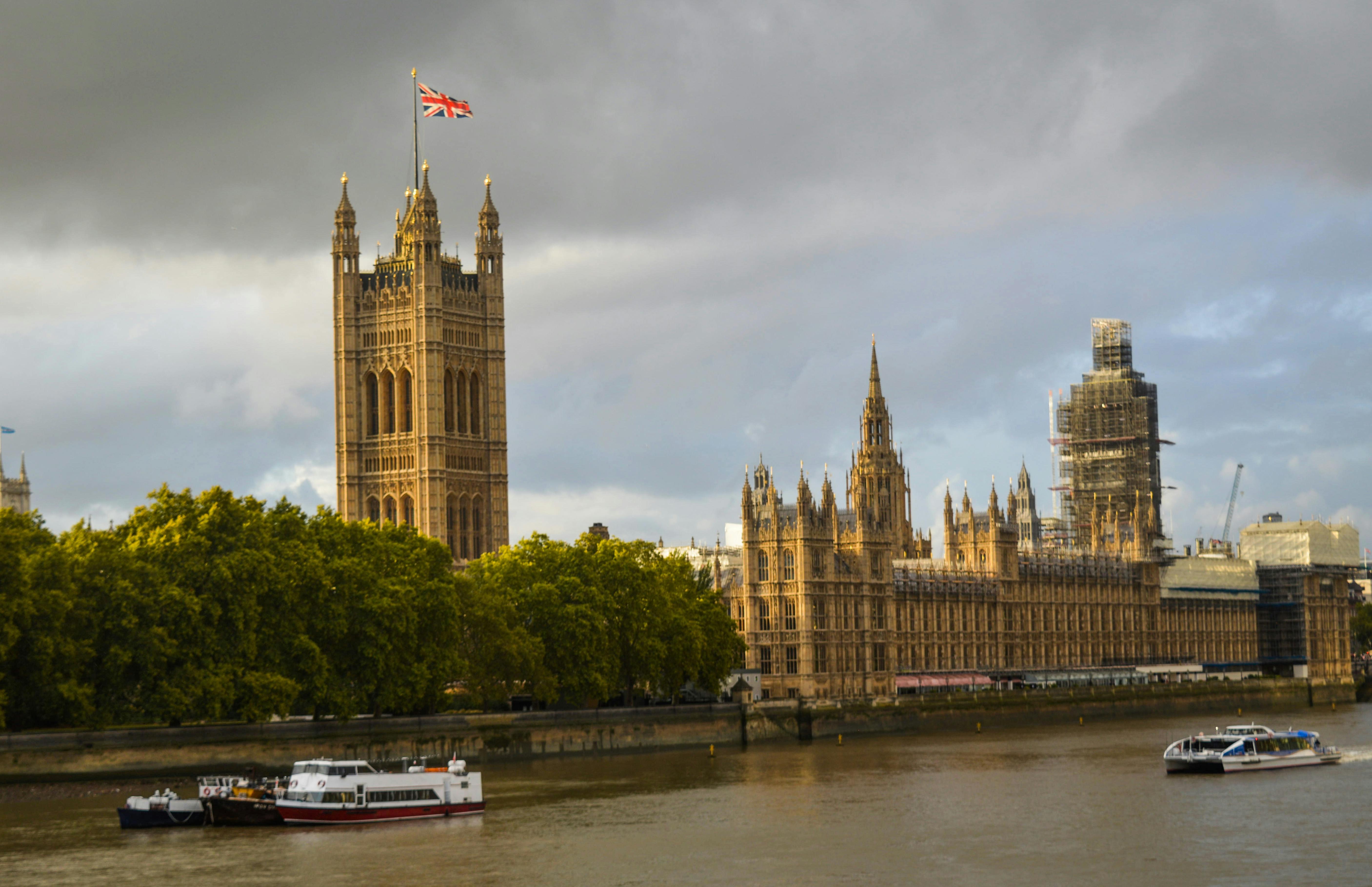 The Houses of Parliament pictured from across the River Thames