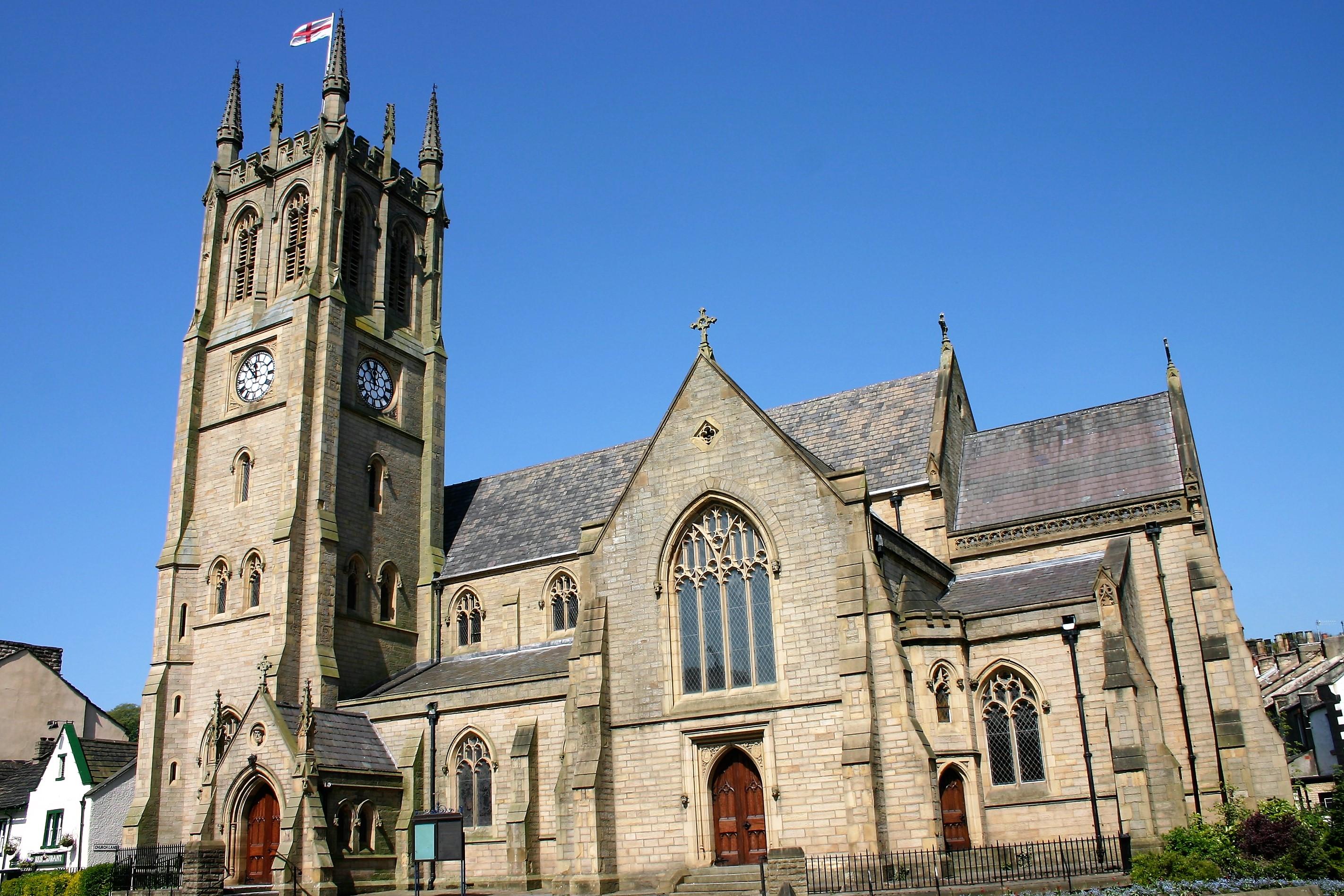 A church with blue skies