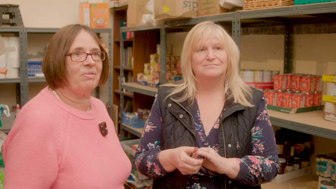Two volunteers at Chorley St Laurence's foodbank