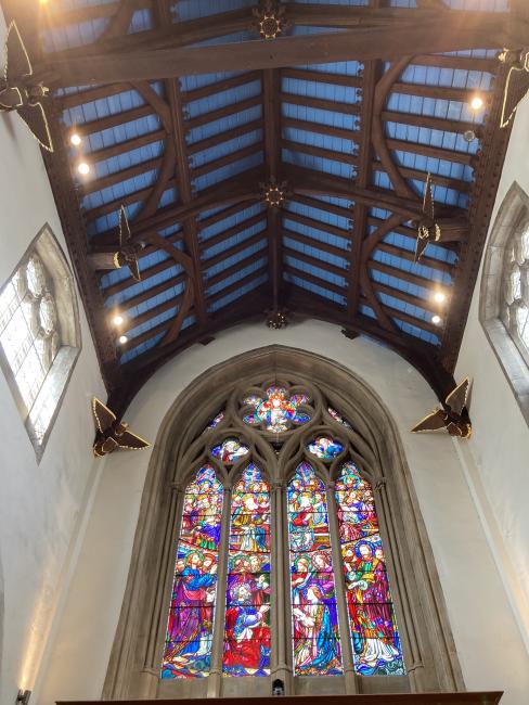 Kingston All Saints interior and stained glass