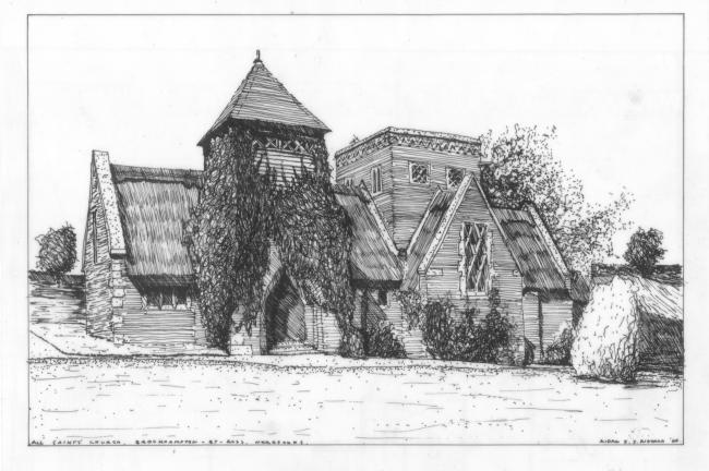 A sketch of a church