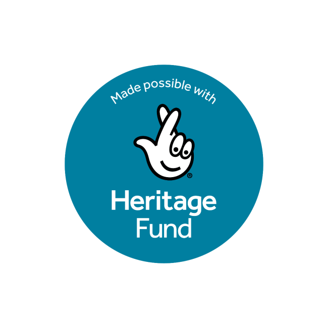 National Lottery Heritage Fund acknowledgement stamp in English