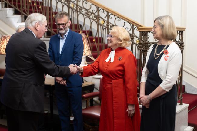 Image shows HRH The Duke of Gloucester meeting Hugh Dennis, Canon Ann Easter and Claire Walker