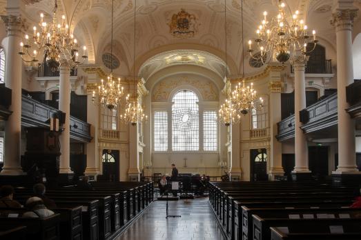 Inside a church