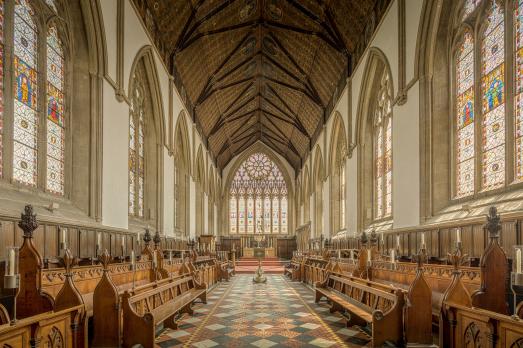 An interior view of Merton College Chapel